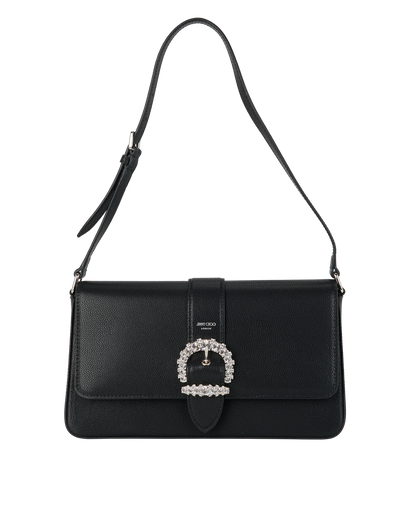 Cheri Flap, £495, Handbags, Black, Leather, Front view